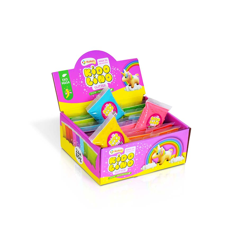 PLASTELIN KIDOLINO GLITER NA DISPLEJU 24/1